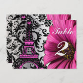 Eiffel Tower Gerber Tischnummer Cards (Vorne/Hinten)