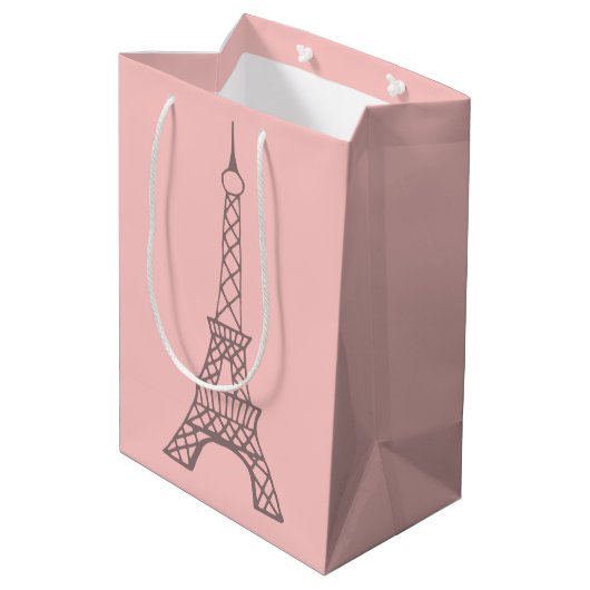 Eiffel Tower Gift Bag Mittlere Geschenktüte (Rückseite Schrägansicht)