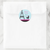 Eiffel Tower Girl Birthday Favor Sticker (Tasche)