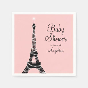Eiffel Tower Glitzern Babydusche Napkin Serviette
