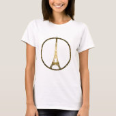 Eiffel Tower Gold Glitzer Glitzern T-Shirt (Vorderseite)