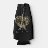 Eiffel Tower | Goldene Inschriftenkunde Paris im H Flaschenkühler (Rückseite)