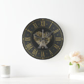 Eiffel Tower | Goldene Inschriftenkunde Paris im H Große Wanduhr (Zuhause)