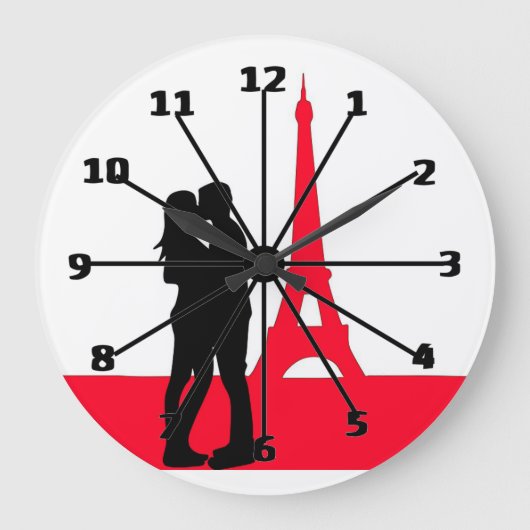 Eiffel Tower Große Wanduhr (Vorderseite)