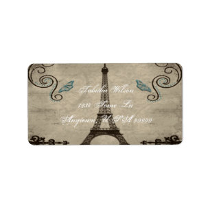 Eiffel Tower Grunge-Adressetikett Adressaufkleber
