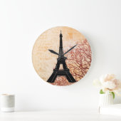 Eiffel Tower Grunge Wall Clock Große Wanduhr (Zuhause)