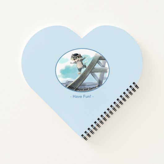 Eiffel Tower Heart Shaped Notebook - Spaß Notizblock (Rückseite)