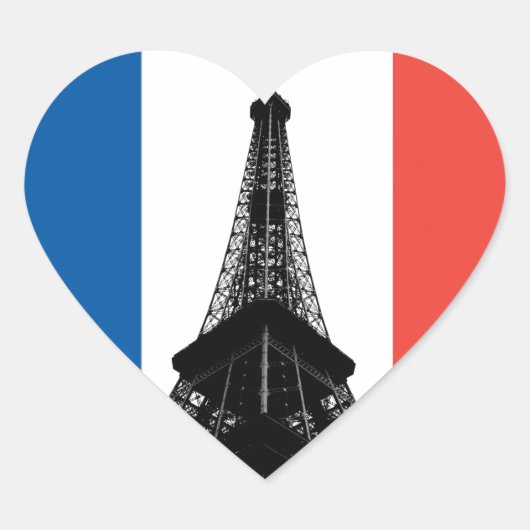 Eiffel Tower Heart Sticker (Vorderseite)