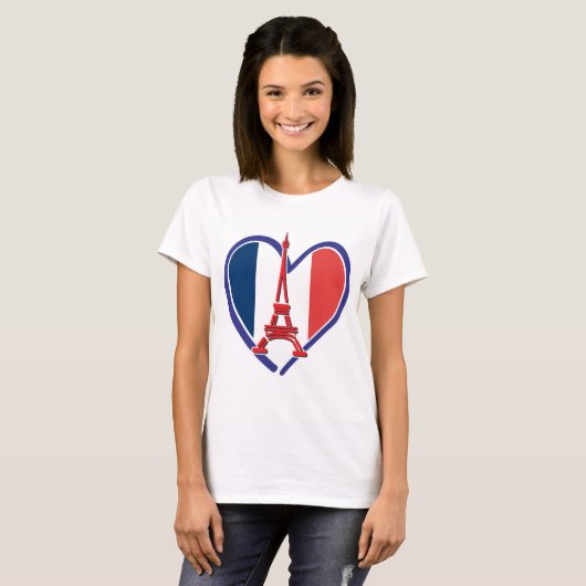Eiffel Tower Heart T-Shirt (Vorne ganz)