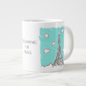 Eiffel Tower Illustration benutzerdefinierte Text- Jumbo-Tasse (Vorderseite Rechts)