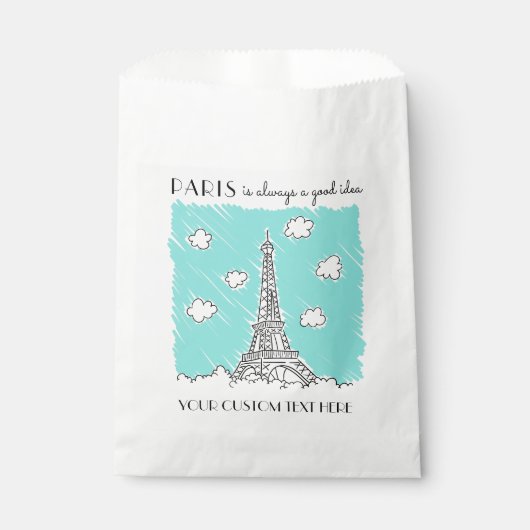 Eiffel Tower Illustration - benutzerdefinierter Te Geschenktütchen (Vorderseite)