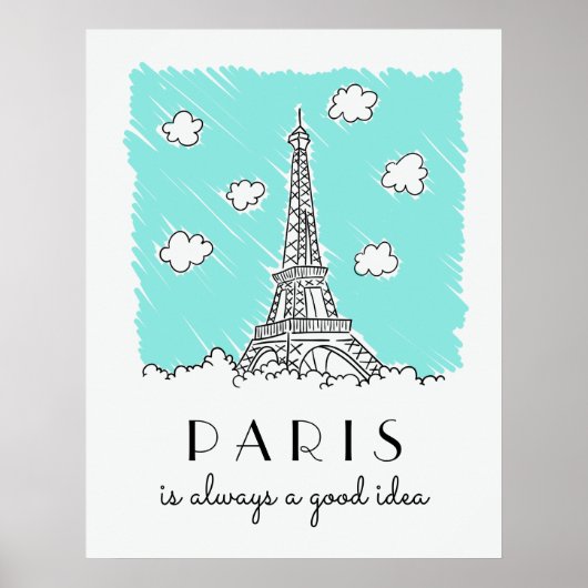 Eiffel Tower Illustration, benutzerdefiniertes Tex Poster (Vorne)