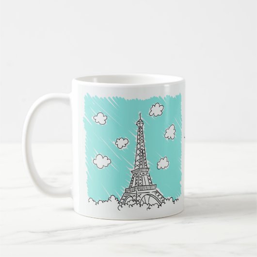 Eiffel Tower Illustration - Tasse für benutzerdefi (Links)