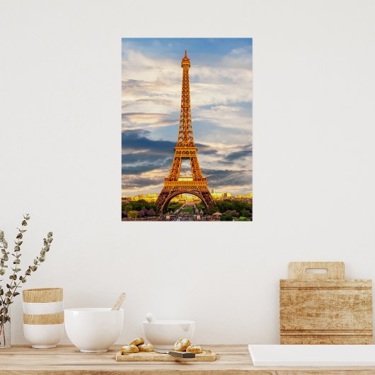 eiffel tower in paris, the city of love poster (Küche)