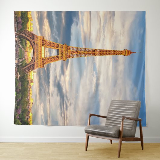 eiffel tower in paris, the city of love wandteppich (Beispiel (Horizontal))