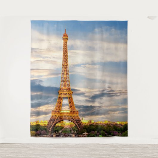 eiffel tower in paris, the city of love wandteppich (Vorderseite)