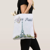 Eiffel Tower Ink Sketch|Liebe Paris|Mit Herzen Tasche (Von Nahem)