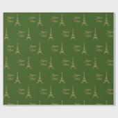 Eiffel Tower Joyeux Weihnachten Geschenkpapier (Flach)