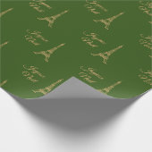 Eiffel Tower Joyeux Weihnachten Geschenkpapier (Ecke)