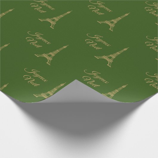 Eiffel Tower Joyeux Weihnachten Geschenkpapier (Ecke)