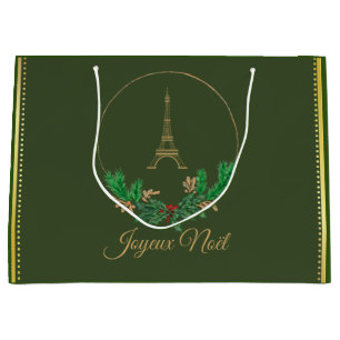 Eiffel Tower Joyeux Weihnachten Große Geschenktüte
