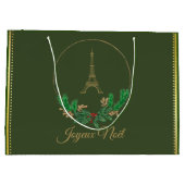 Eiffel Tower Joyeux Weihnachten Große Geschenktüte (Rückseite)