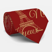 Eiffel Tower Joyeux Weihnachten Krawatte (Gerollt)