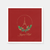 Eiffel Tower Joyeux Weihnachten Serviette (Vorderseite)