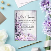 Eiffel Tower Lavender Romance Wedding Acryleinladungen (In Situ (Hochzeit))
