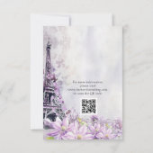 Eiffel Tower Lavender Romance Wedding RSVP Karte (Rückseite)