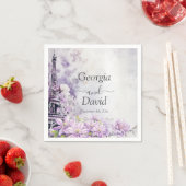 Eiffel Tower Lavender Romance Wedding Serviette (Beispiel)