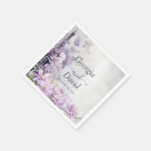 Eiffel Tower Lavender Romance Wedding Serviette (Ecke)