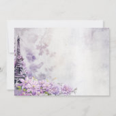 Eiffel Tower Lavender Romance Wedding Vielen Dank Dankeskarte (Rückseite)