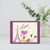 EIFFEL TOWER LIEBE POSTCARD POSTKARTE (Stehend Vorderseite)