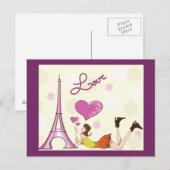 EIFFEL TOWER LIEBE POSTCARD POSTKARTE (Vorne/Hinten)