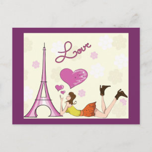 EIFFEL TOWER LIEBE POSTCARD POSTKARTE