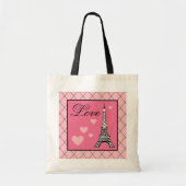 Eiffel Tower Liebe Tote Tag Tragetasche (Vorne)