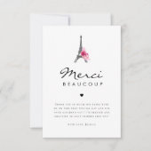Eiffel Tower Merci Beaucoup französisches Brautpar Dankeskarte (Vorderseite)