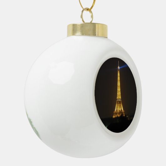 Eiffel Tower Nacht Keramik Kugel-Ornament (Links)