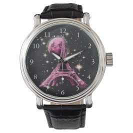 Eiffel Tower Night Moon           Armbanduhr