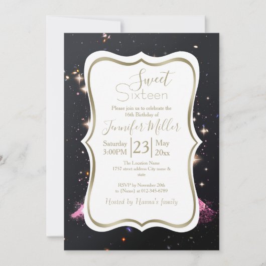 Eiffel Tower Night Moon Einladung (Vorderseite)