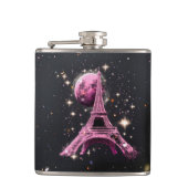 Eiffel Tower Night Moon           Flachmann (Vorderseite)