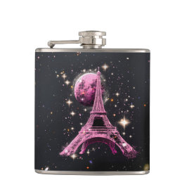 Eiffel Tower Night Moon           Flachmann