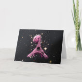 Eiffel Tower Night Moon Karte (Vorderseite)