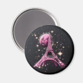 Eiffel Tower Night Moon Magnet (Vorderseite/Rückseite)