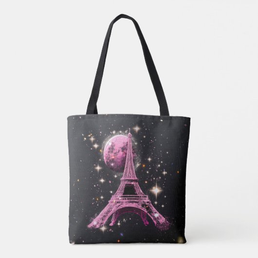 Eiffel Tower Night Moon           Tasche (Rückseite)