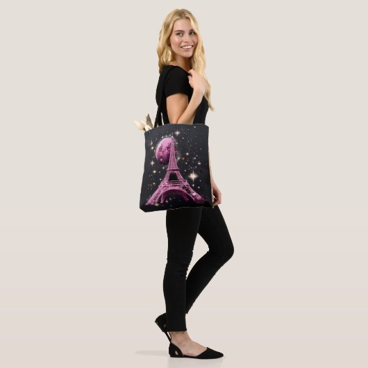 Eiffel Tower Night Moon           Tasche (Am Model)
