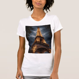Eiffel Tower Night Paris Art – Romantic City Light T-Shirt