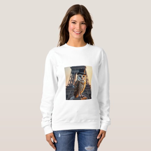 Eiffel Tower Owl Sweatshirt (Vorne ganz)