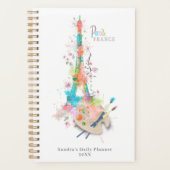 Eiffel Tower Paint Spritzer Print Daily Planner Planer (Vorderseite)